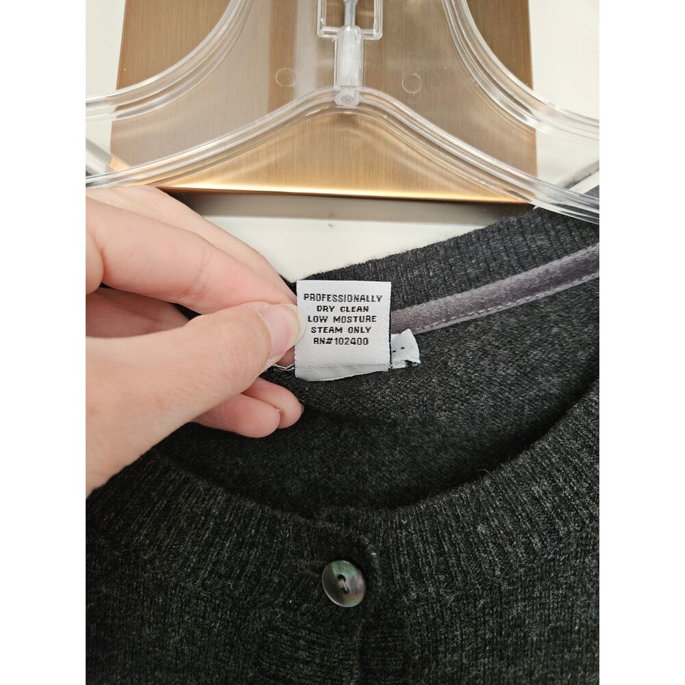 Mark Shale Charcoal Gray 100% Cashmere Button Cardigan Size Medium - Picture 3 of 7